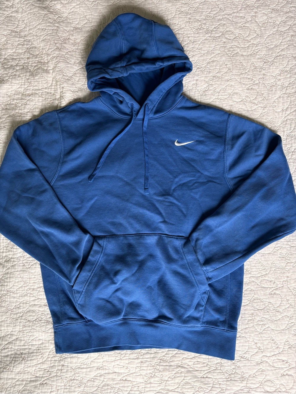Nike Royal Blue Pullover Hoodie with White Swoosh